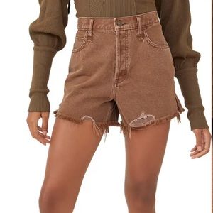 NWT! Free People We The Free Makai Cutoffs Shorts Washed Chocolate Brown Size 31